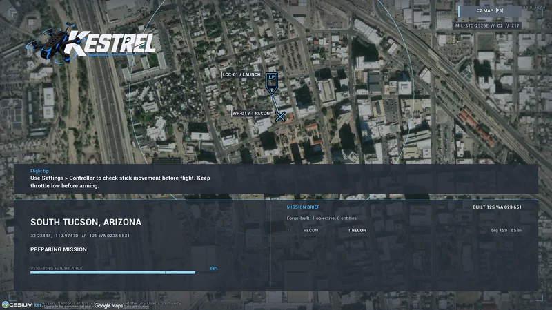 KESTREL v0.44 screen capture.