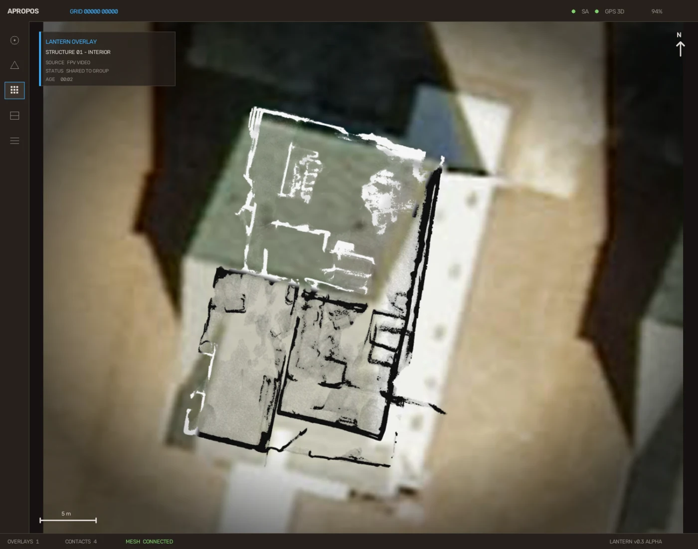 Lantern floorplan overlay shown on a tactical map display