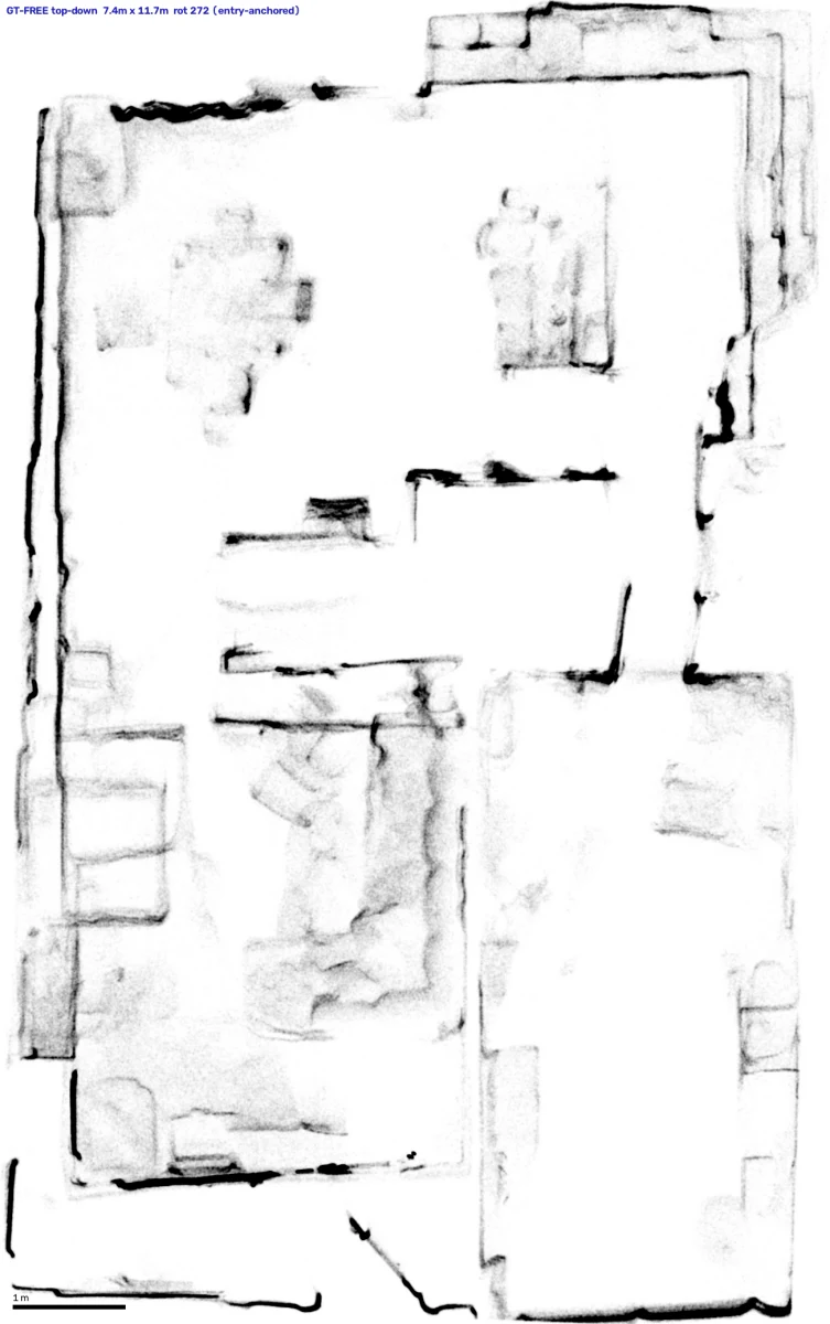 Interior floorplan produced by Lantern from video alone