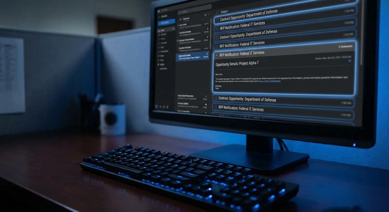 AI-powered contract opportunity dashboard